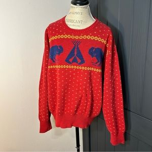 Polo Ralph Lauren Vintage Rare Sweater Buffalo Tipi Size XXL
